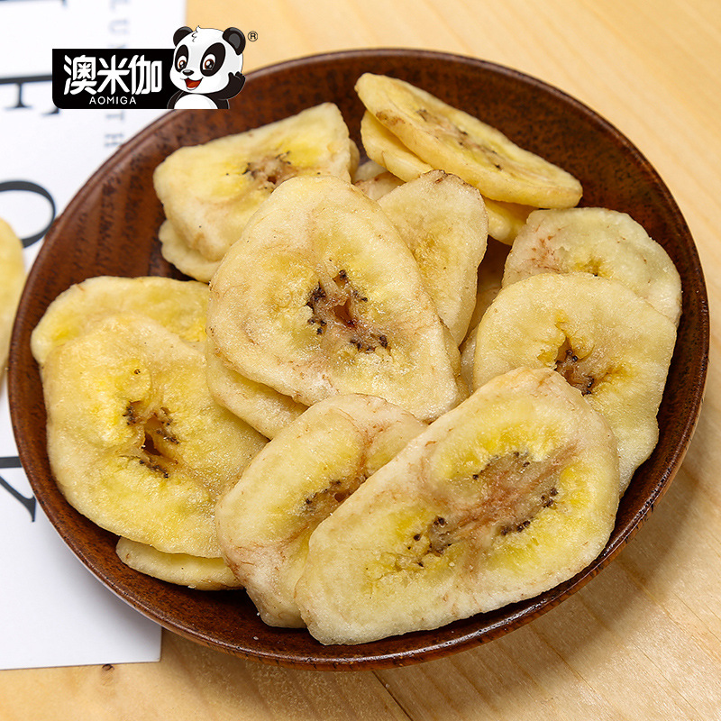 Aomiga 70g bagged banana slices dried banana office leisure snacks dried fruit recruitment live broadcast one-piece delivery