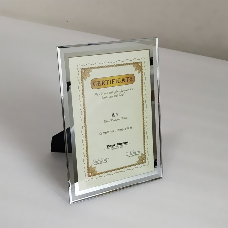 Factory Direct Sales Wholesale Creative Crystal Glass Photo Frame Table A4 Photo Frame Certificate Frame 6inch Id Photo Studio Photo Frame