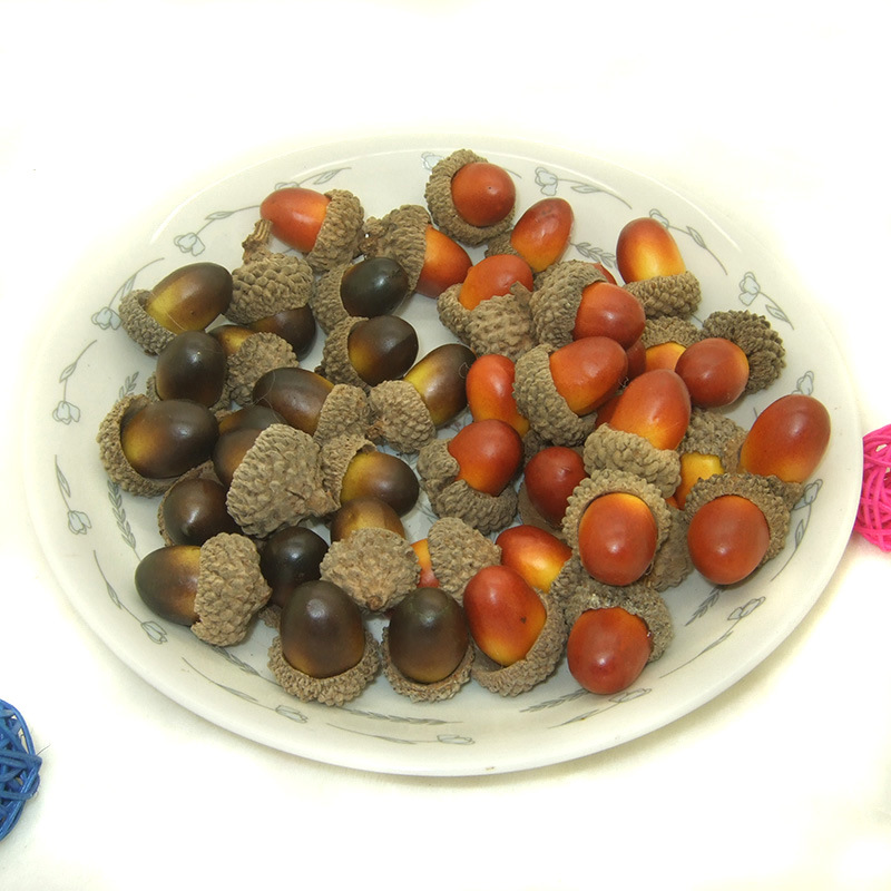 Искусственный маленький желудь 2.0 Фальшивый каштан Живой желудь Шишка Реальная скорлупа Лесной орех Рождественский декор в наличии