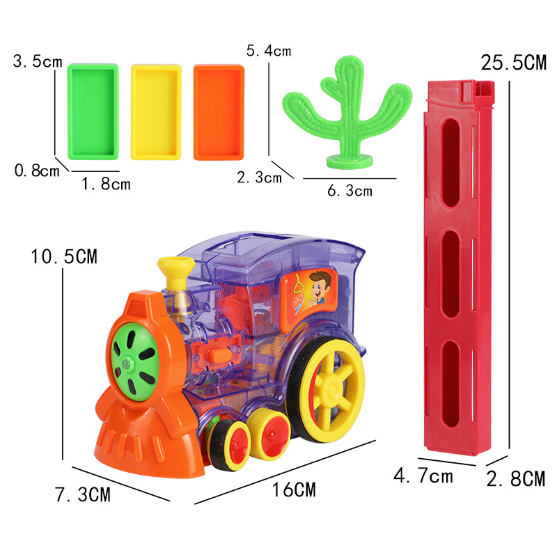 Amazon explosions domino train children's puzzle automatic electric train toy in stock