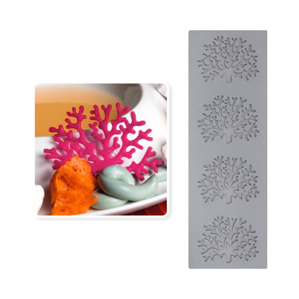 Cross-Border Fcm Multi-Connected Coral Branches and Leaves Fondant Lace Mat Cake Silicone Mold Chocolate Baking Tools