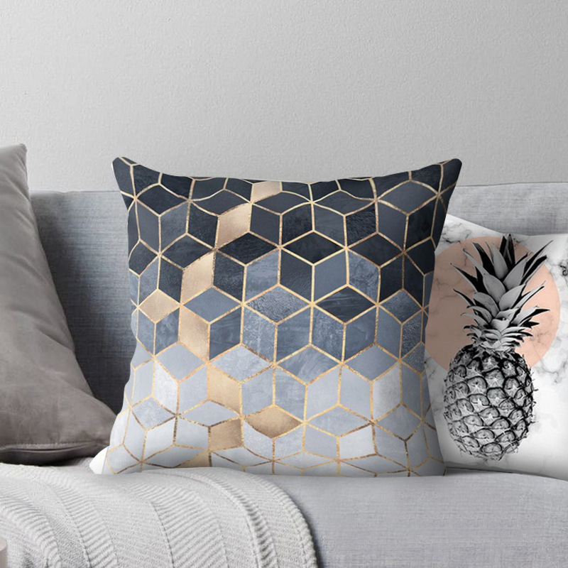 Sandstone Simple Yellow Pillow Custom Geometric Pillow Case Plush Car Living Room Sofa Pillow Scandinavian Cross-Border