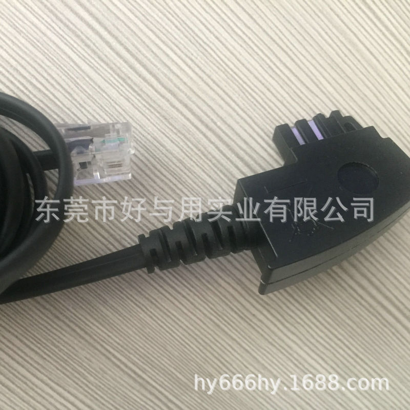 Dongguan Manufacturer Directly Supplies 2-Core and 4-Core 5.0m German-Style Telephone Straight-Line Pure Copper Network Connection Cables for Telephones