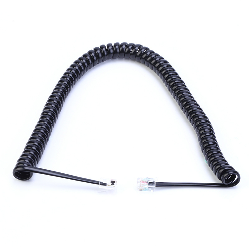 Supply 2-4 core telephone winding line telescopic spring line slingshot line base handset line Crystal Head connection line