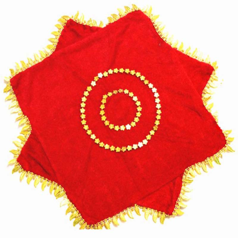 Шелковый платок для танцев среднего размера, тонкий, для двоих, с шелковыми цветами, красный, восьмиугольный, прямая поставка с фабрики