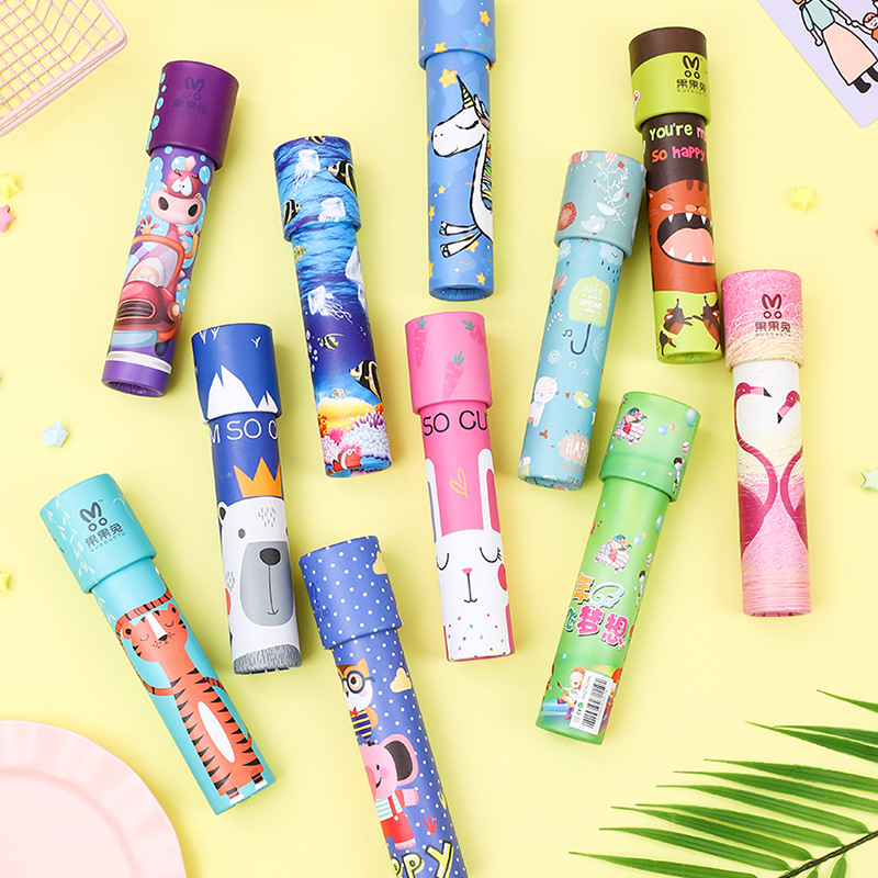 Кросс-бордерный оптовый калейдоскоп большие и маленькие образовательные игрушки бумажный мультяшный калейдоскоп матовое зеркало уличные товары