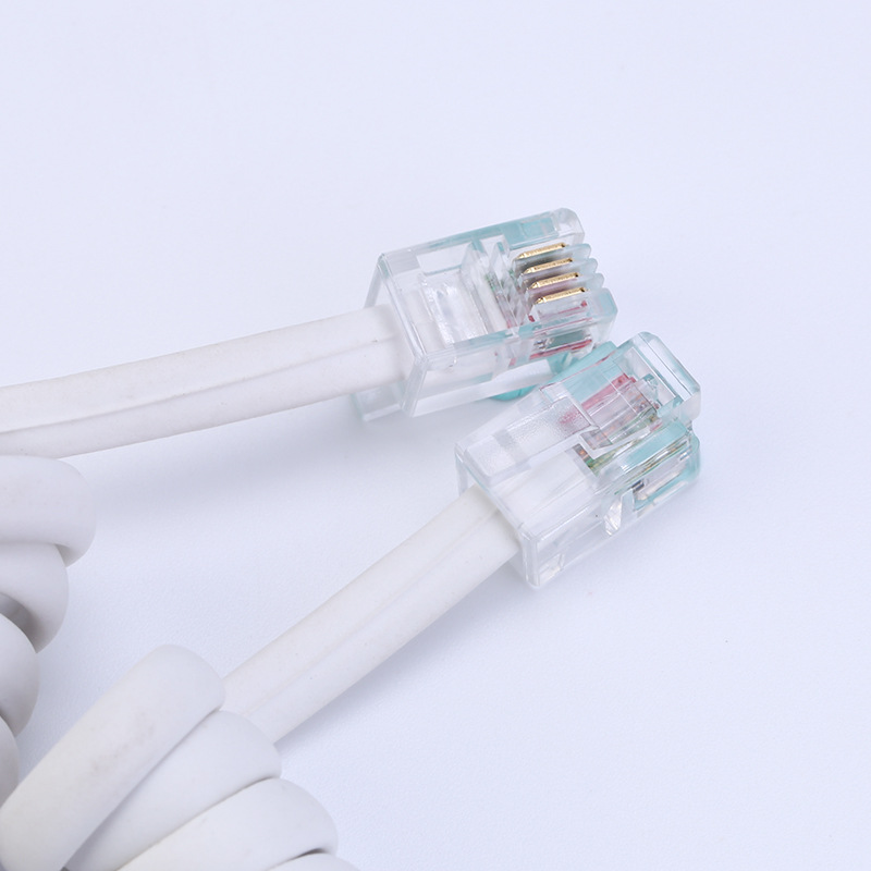 Supply 2-4 core telephone winding line telescopic spring line slingshot line base handset line Crystal Head connection line