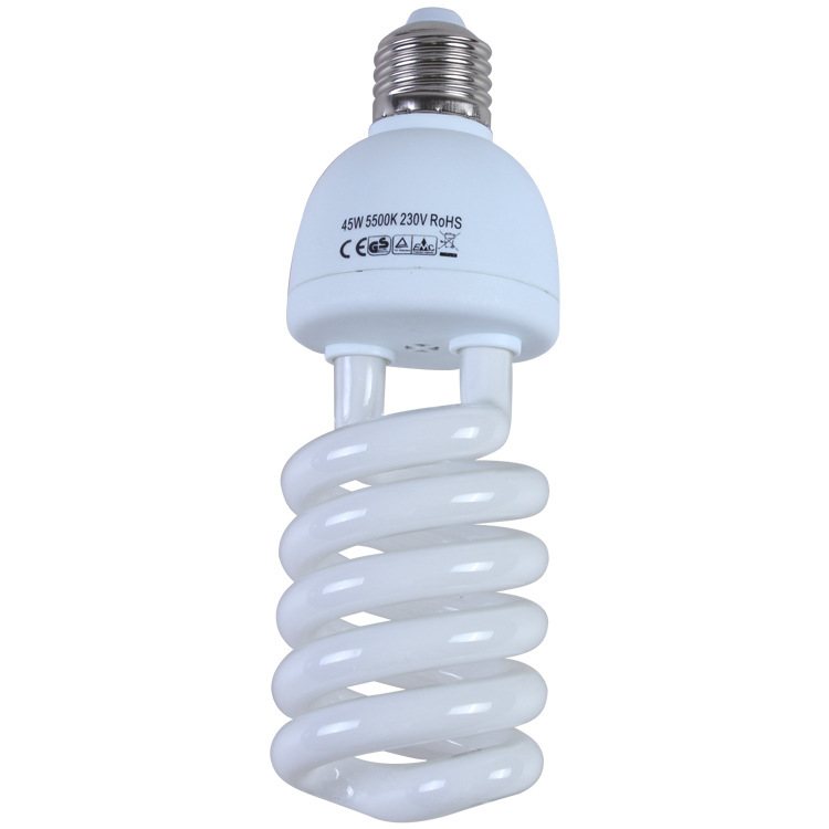 45W photography bulb 5500K tricolor studio softbox E27 screw mouth energy-saving bulb factory wholesale