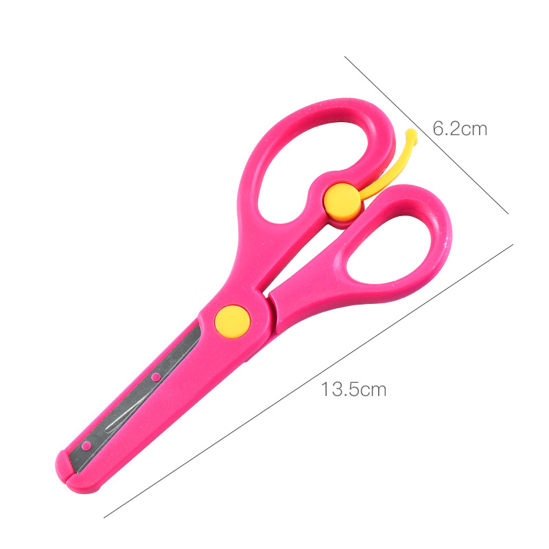 Children's Safety Scissors Paper-cut lace scissors children's cartoon anti-clip elastic plastic DIY non-scratch hand scissors