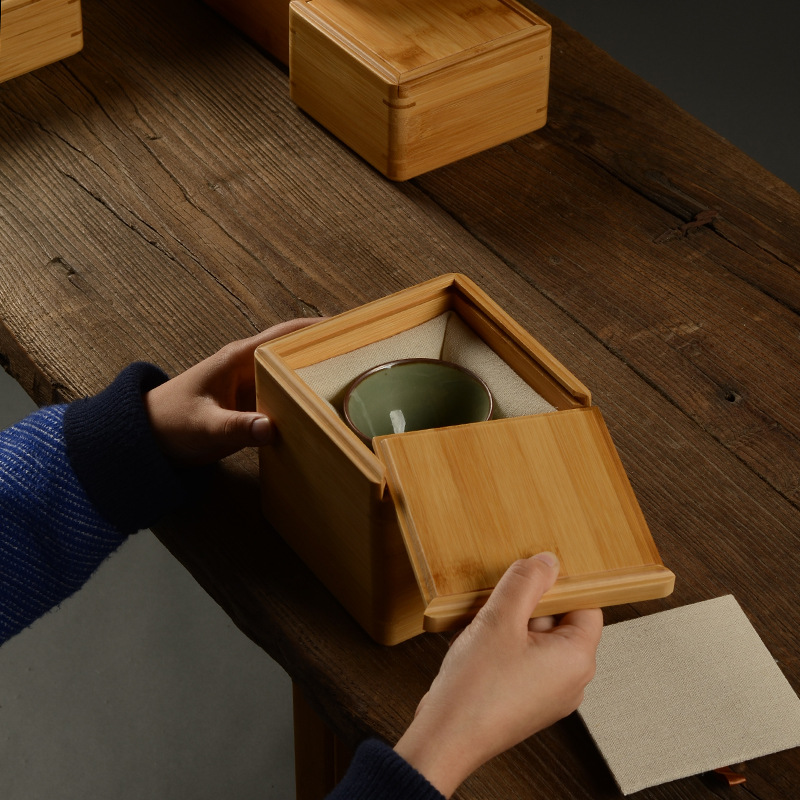 Pull-Top Bamboo Box, Multi-Size Magnetic Chessboard, Storage Packaging Gift Box, Laser Engraving Logo Custom Gift Box