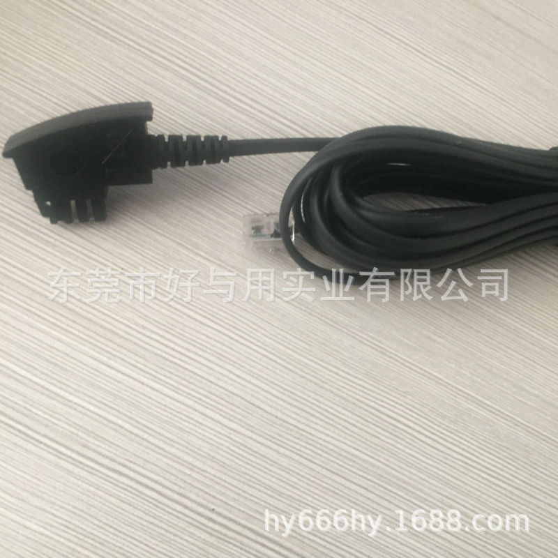 Dongguan Manufacturer Directly Supplies 2-Core and 4-Core 5.0m German-Style Telephone Straight-Line Pure Copper Network Connection Cables for Telephones