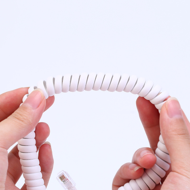 Supply 2-4 core telephone winding line telescopic spring line slingshot line base handset line Crystal Head connection line