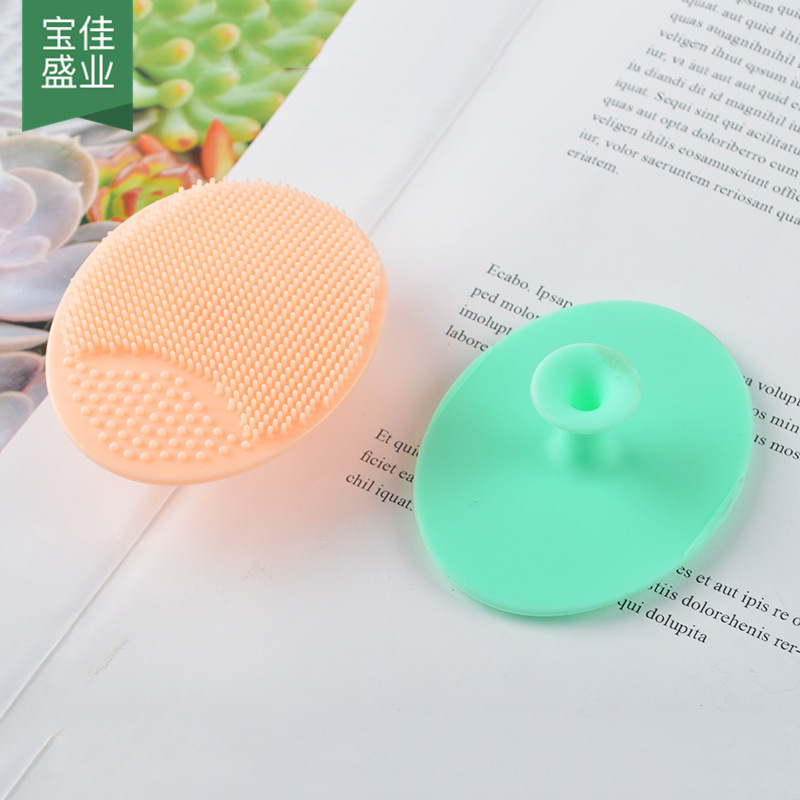Manufacturer Supplies Silicone Baby Shampoo Brush, Children's Bath Brush, Integrated Bath Brush, Powder Puff, Deep Cleaning, Special for Children