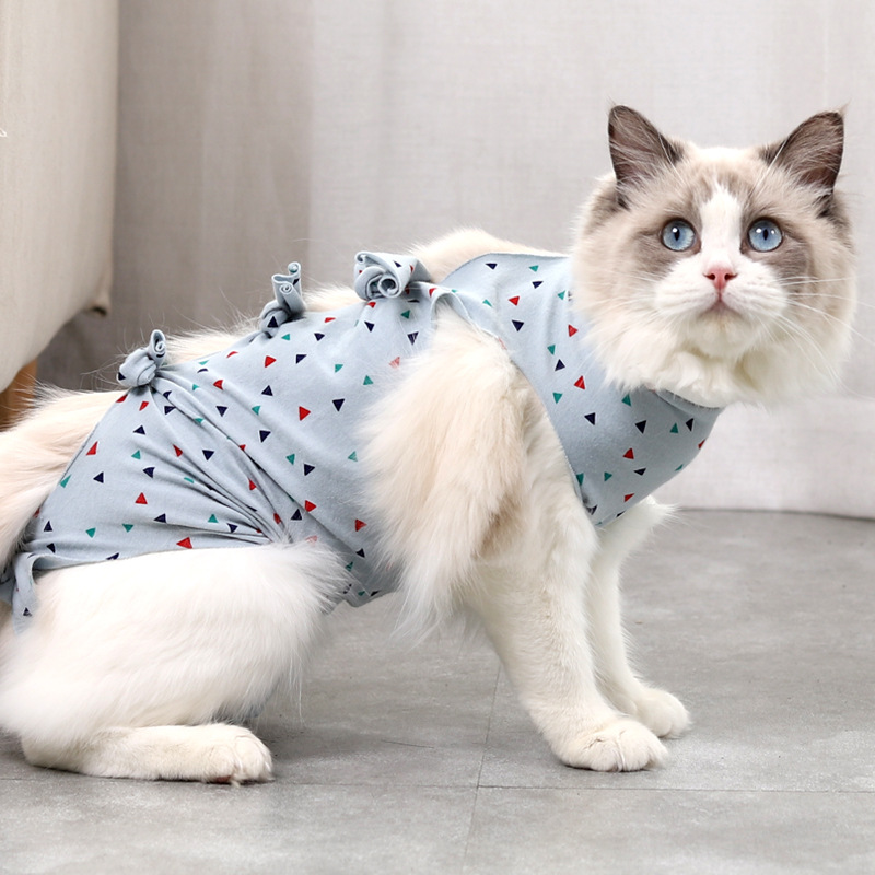 Amazon Pet Clothes Cat Clothes Breathable Cat Strap Neutering Clothes Pet Weaning Postoperative Clothes Spot Wholesale