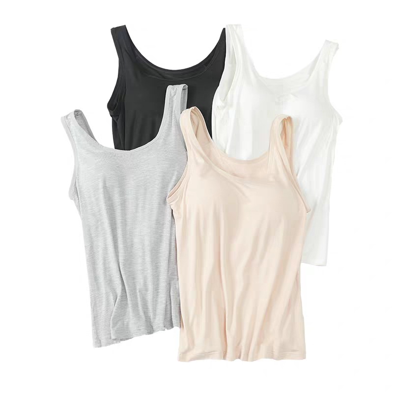 Modal Camisole with Chest Pad Women's Summer Outer Wearing Cup One Yoga Women's U-Shaped Base Vest Underwear
