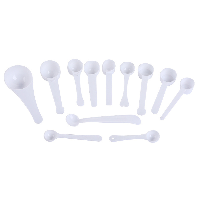 Wholesale 1 2 3 5 10 15g ml ml milk powder spoon salt spoon flat bottom measuring spoon plastic quantitative spoon