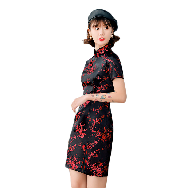 2025 New Cheongsam Short Daily Banquet Skirt New Spring and Summer Improved Chinese Style Performance Costumes Republic of China Performance Costumes