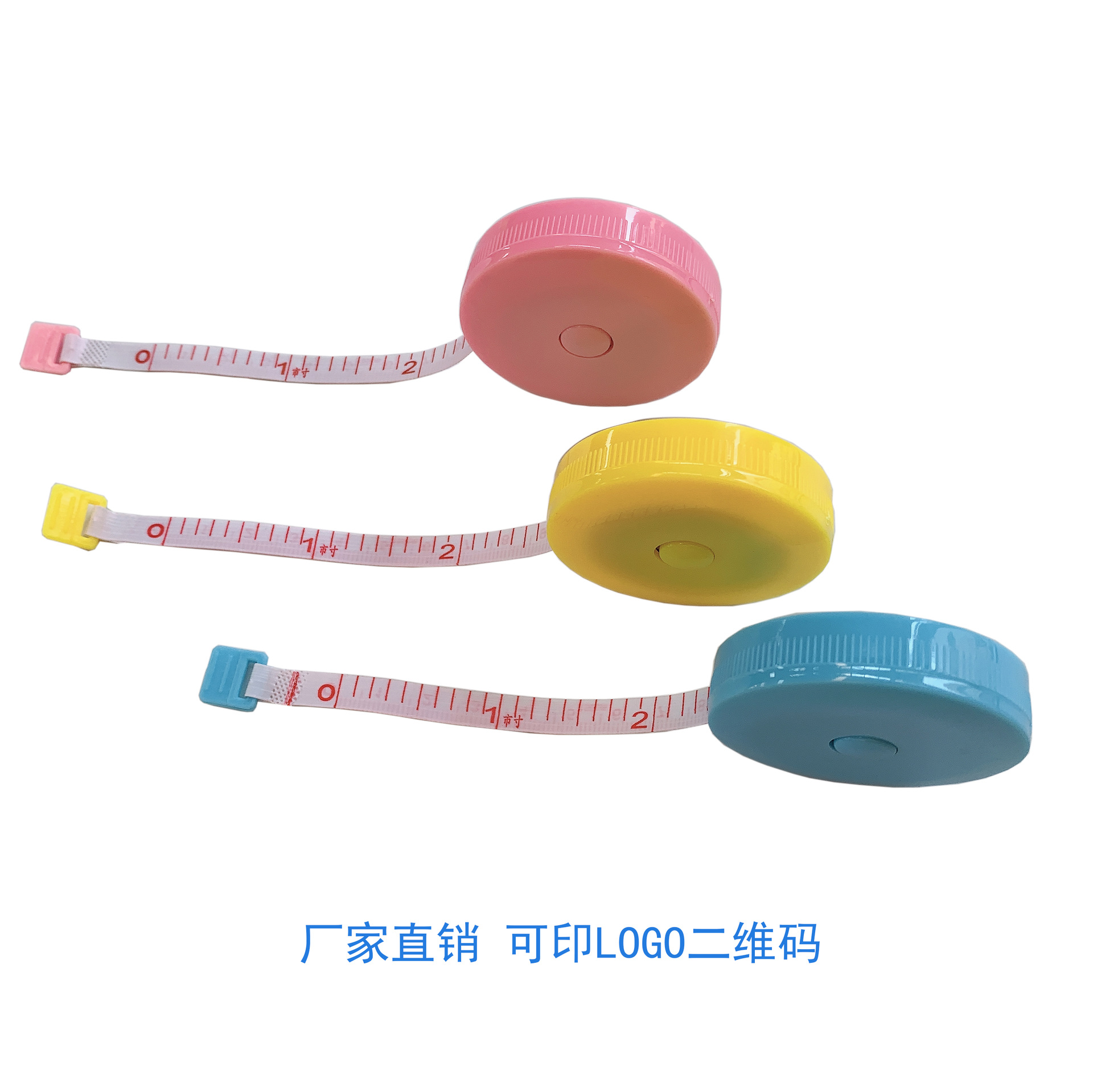 Factory Direct supply gift ruler shrink tape waist ruler measuring clothing soft ruler mini tape ruler printable logo QR code
