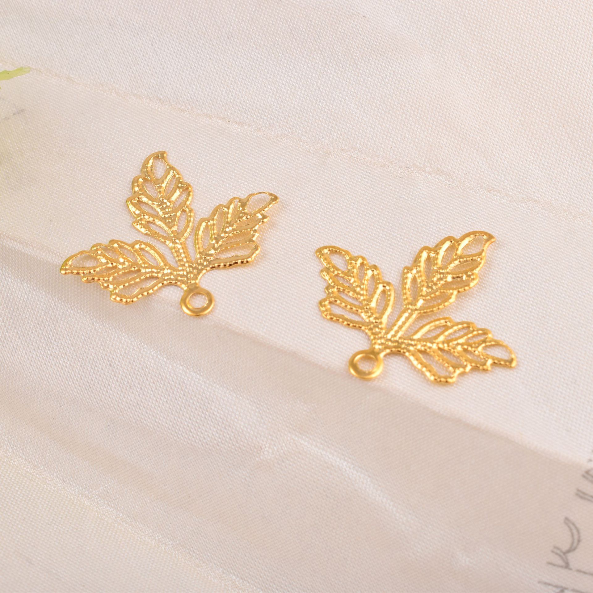 DIY Antique Step Hairpin Material Thick Double Hook Hook Leaf Metal Flower Piece Costume Bridal Headwear Accessories