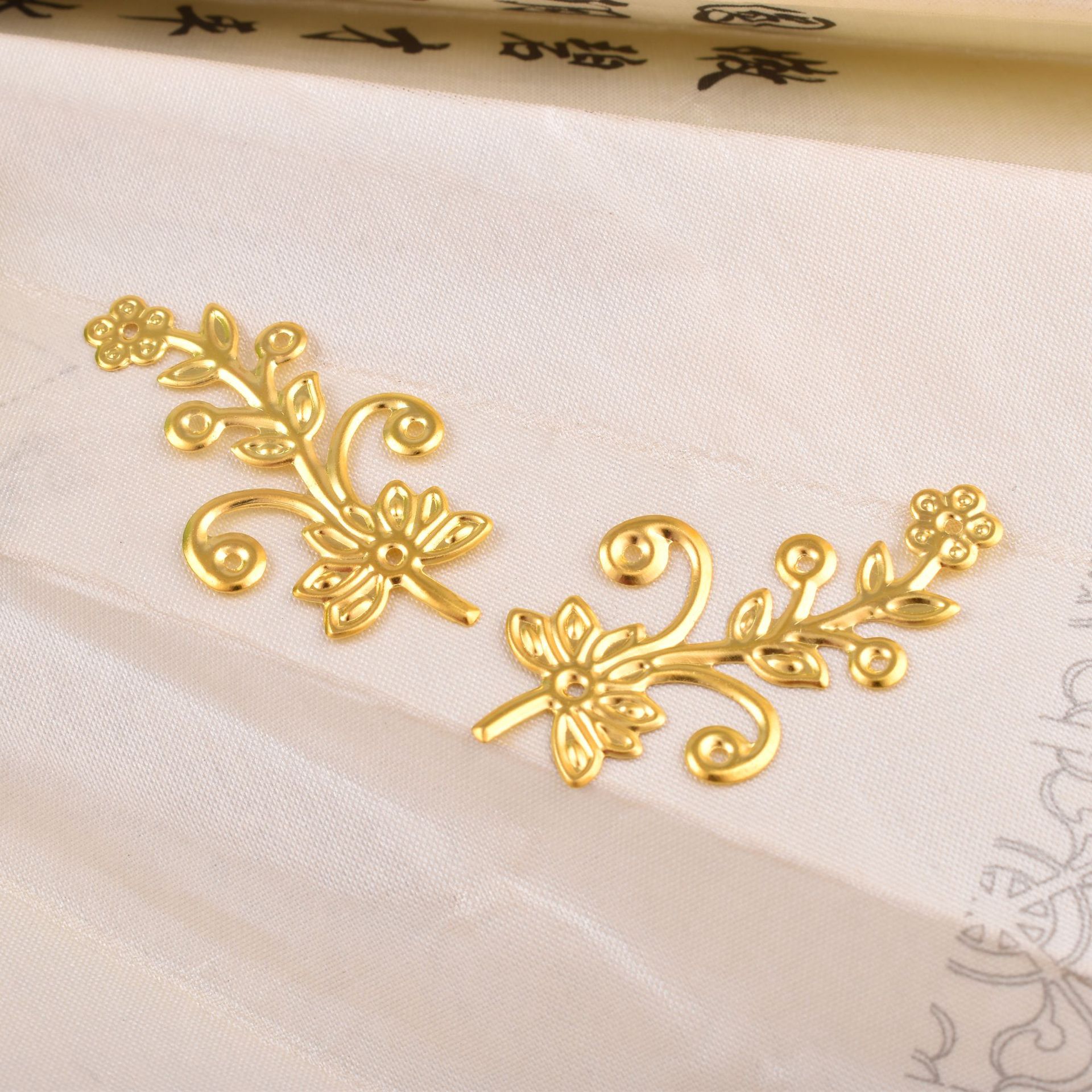 DIY Antique Step Hairpin Material Thick Double Hook Hook Leaf Metal Flower Piece Costume Bridal Headwear Accessories