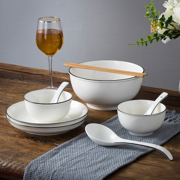Jingdezhen Ceramic Tableware Set Dishes Wholesale Plates Ceramic Bowls Home Eating Bowls Gift Manufacturer Wholesale