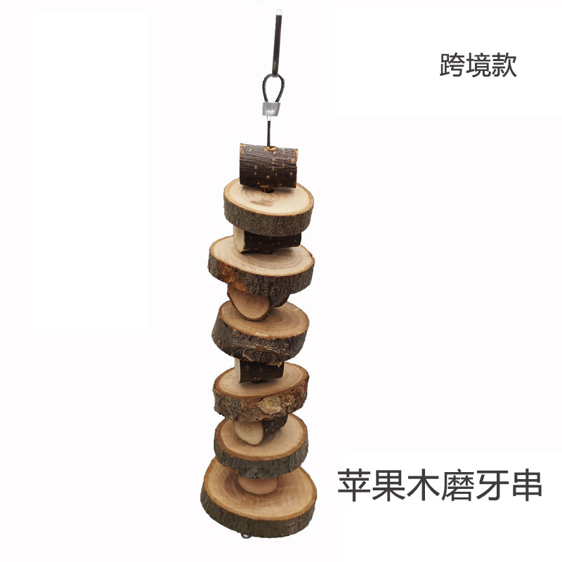 Веревка для грызунов из яблоневого дерева, игрушка для хомяков, круглая деревянная молярная веревка для кроликов