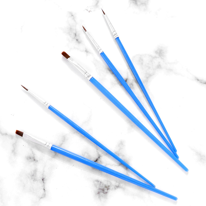 Hand painted diy digital Oil Brush flat tip brush set nylon wool watercolor acrylic paint brush wholesale