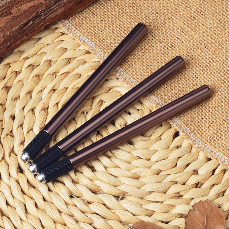 Factory direct brown tattoo pen No. 11 eyebrow tattoo pen multifunctional cross eyebrow tattoo manual pen
