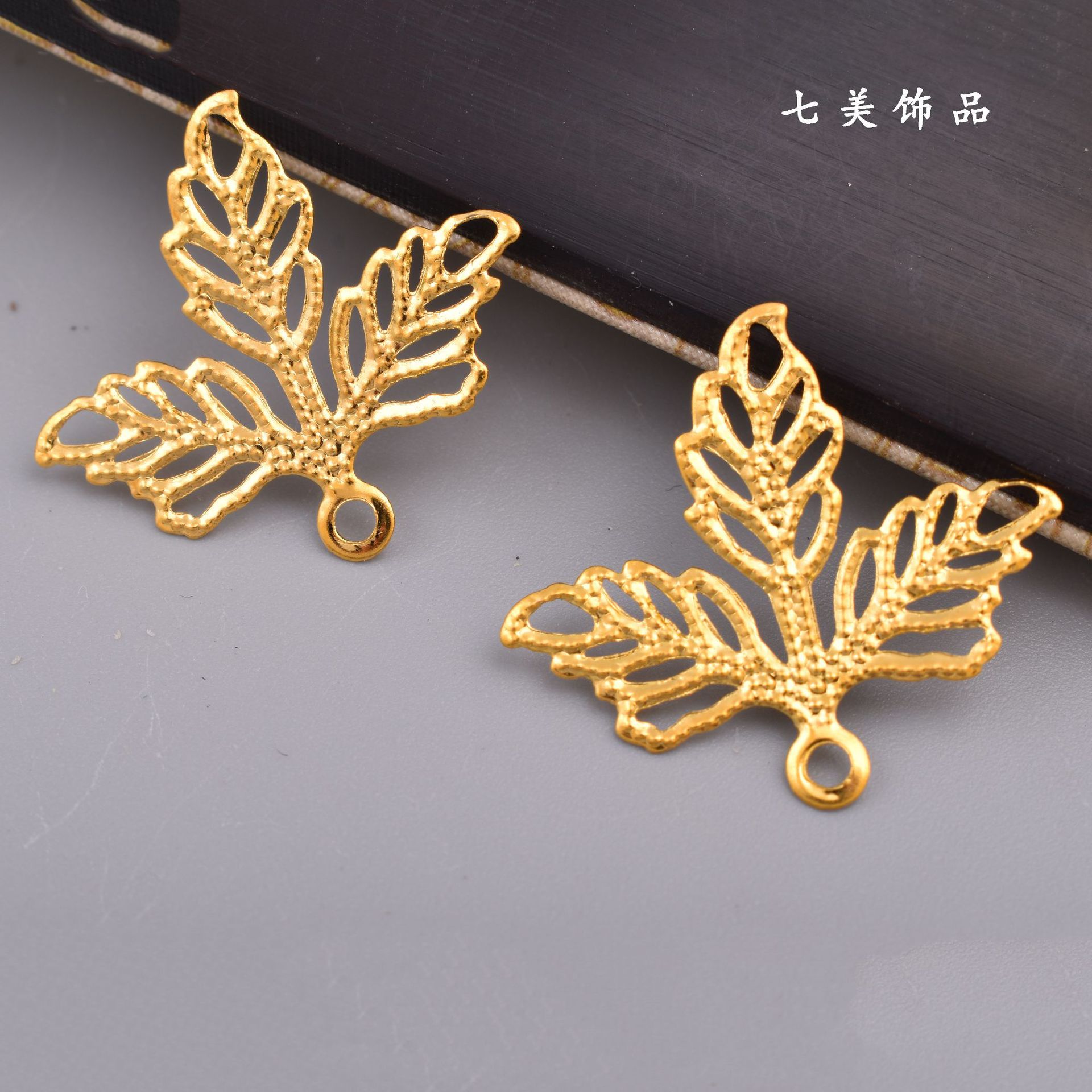 DIY антикварный материал для шпилек, толстые двойные крючки, металлические цветочные элементы