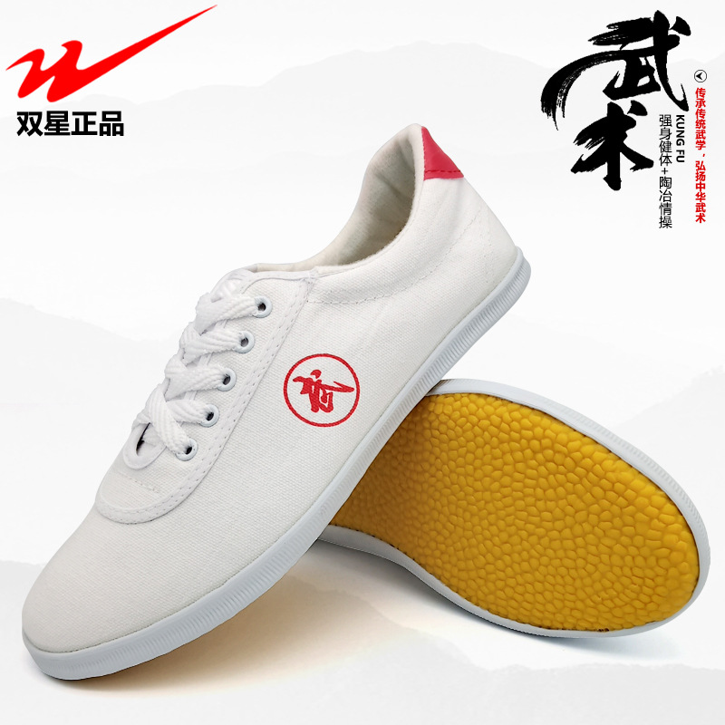 Double Star Taiji Shoes Martial Arts Shoes Men's and Women's Sports Shoes Beef Sole Exercise Shoes Children's Martial Arts Taekwondo Shoes Performance Shoes