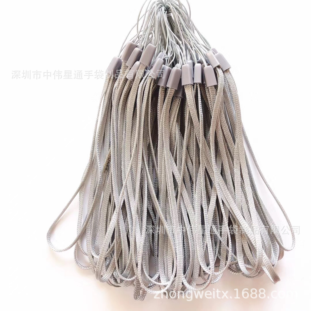 Factory supply twelve color spot pine rope hand-held fan lanyard radio lanyard selfie stick sling