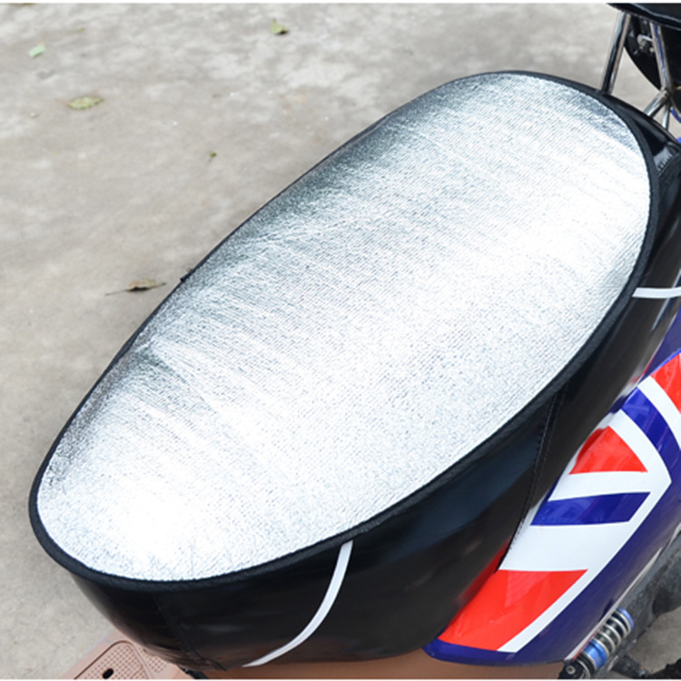 Motorcycle Sun Protection Seat Cushion Outdoor Battery Car Seat Cover Sponge Insulation Pad Summer Electric Vehicle Waterproof Reflective Seat Cushion