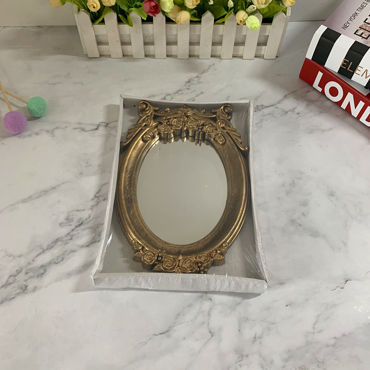 Bronze retro table mirror decorative mirror cosmetic mirror plastic PP cross-border Amazon Middle East foreign trade