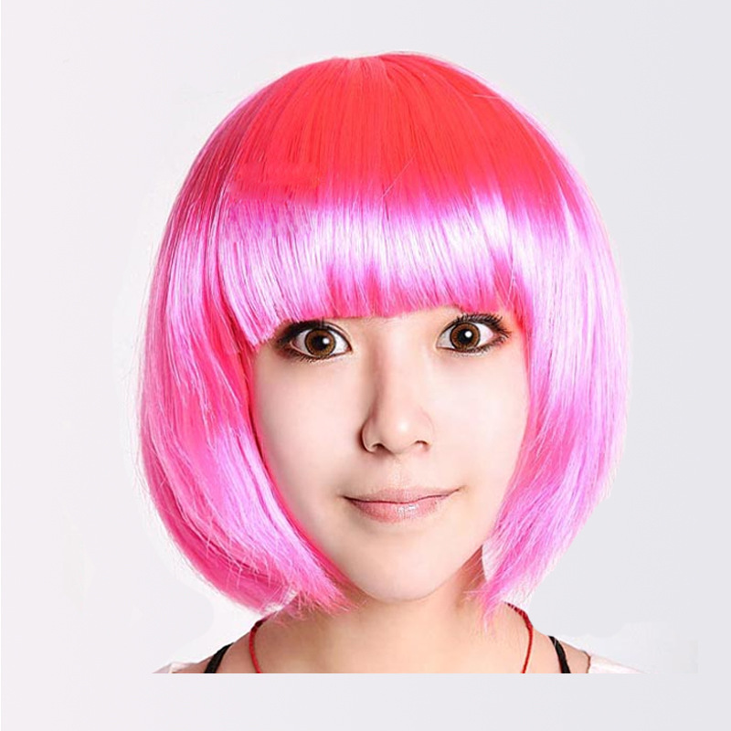 Factory Outlet Bobo Short Hair Color Wig Student Head Wig Party Wig