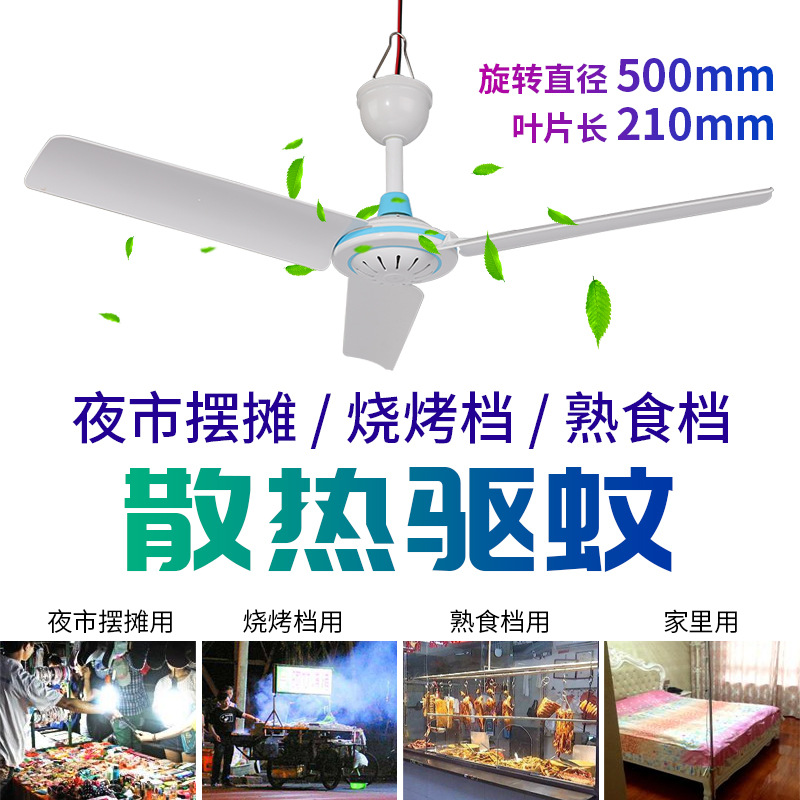 Manufacturer Wholesale 12V Ceiling Fan 48V36V60V Dc Battery Battery Stall Power Outage Emergency Mosquito Repellent Fan