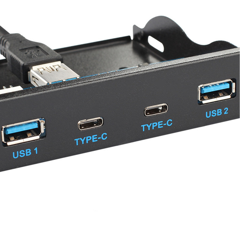 USB3.1 TYPE-C Floppy Drive Level Panel 3.5inCh 19PIN to Dual Port C-type + USB3.0