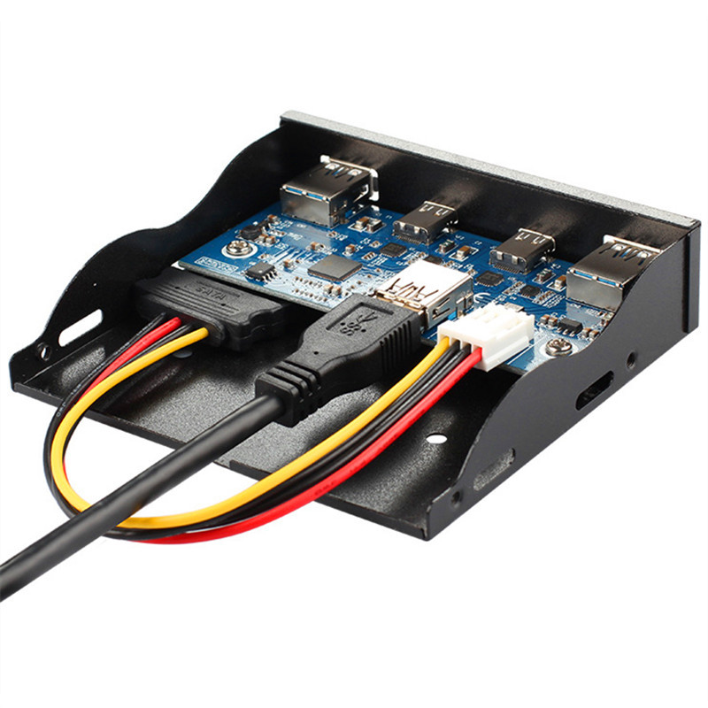 USB3.1 TYPE-C Floppy Drive Level Panel 3.5inCh 19PIN to Dual Port C-type + USB3.0