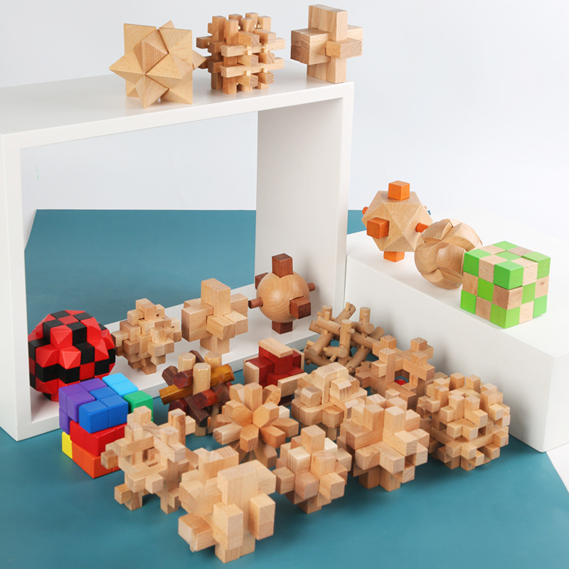 Intellectual toys Kongming lock Luban lock nine serial students decompression mortise and tenon building blocks full set of intellectual release wholesale