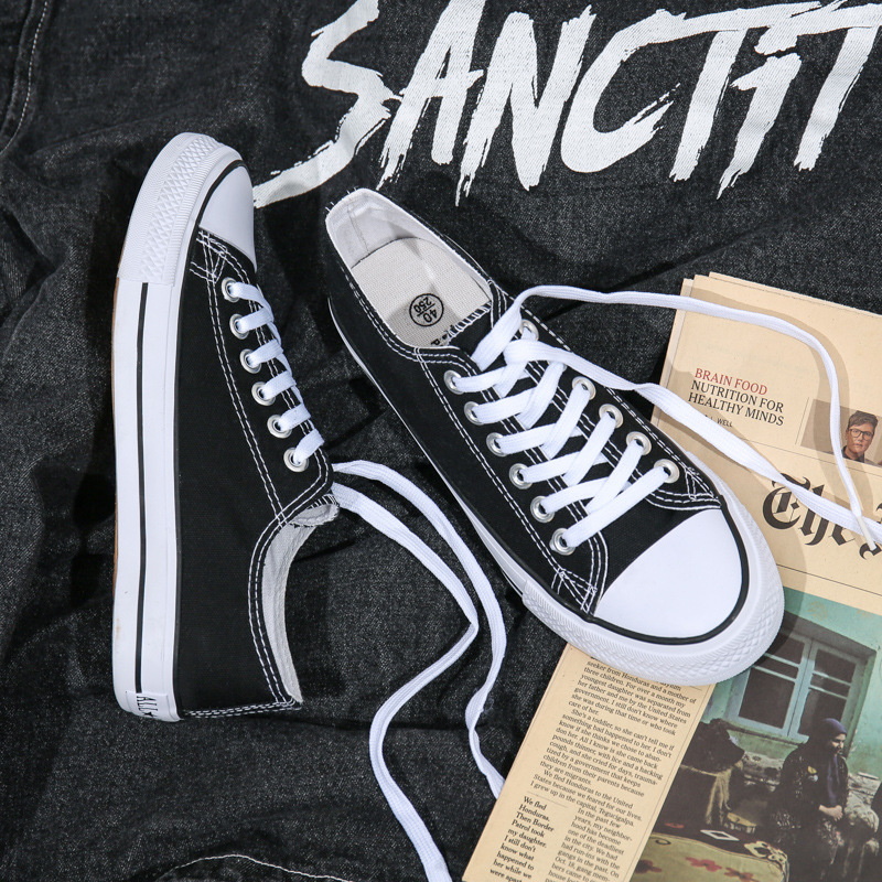 Pochuan low-top canvas shoes men's fashionable shoes couple's Korean-style casual cloth shoes Spring and Autumn new student shoes cross-border plus size