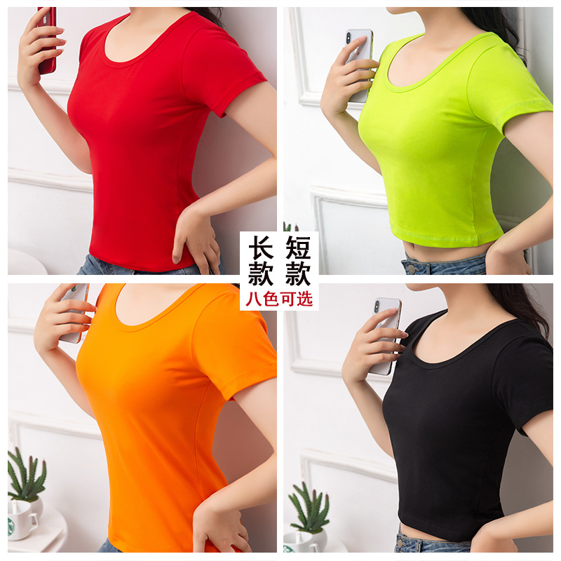 Одежда для квадратного танца, новый костюм, однотонная спортивная одежда, хлопковая летняя футболка с коротким рукавом, женская модная одежда