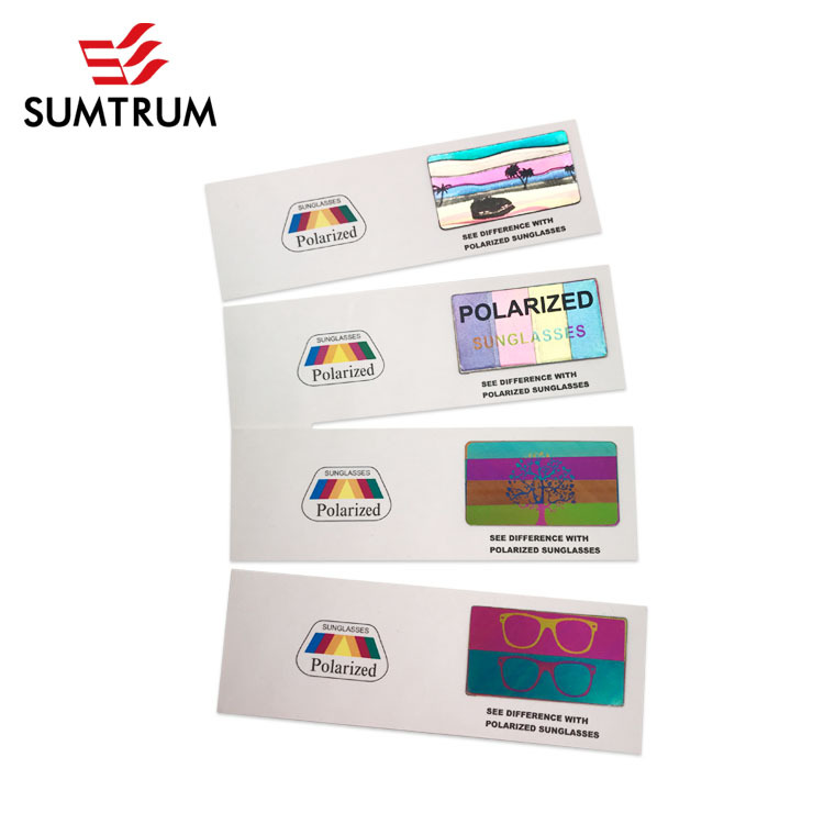 Design custom polarized test piece personalized rainbow color Polaroid test paper card glasses accessories polarized glasses