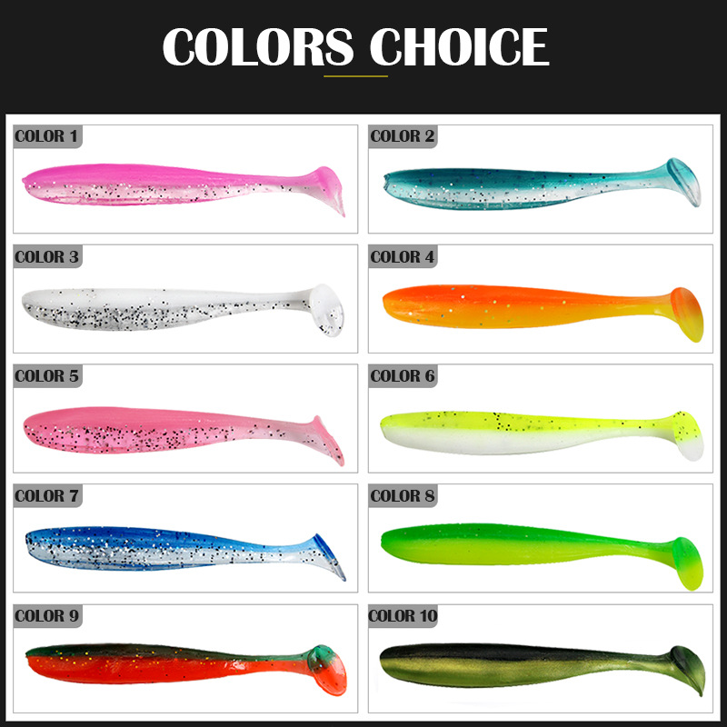 Factory Direct sales Luya bait Soft Bait t tail maggot bait fishing gear outdoor fishing two-color T tail Luya fake bait soft worm