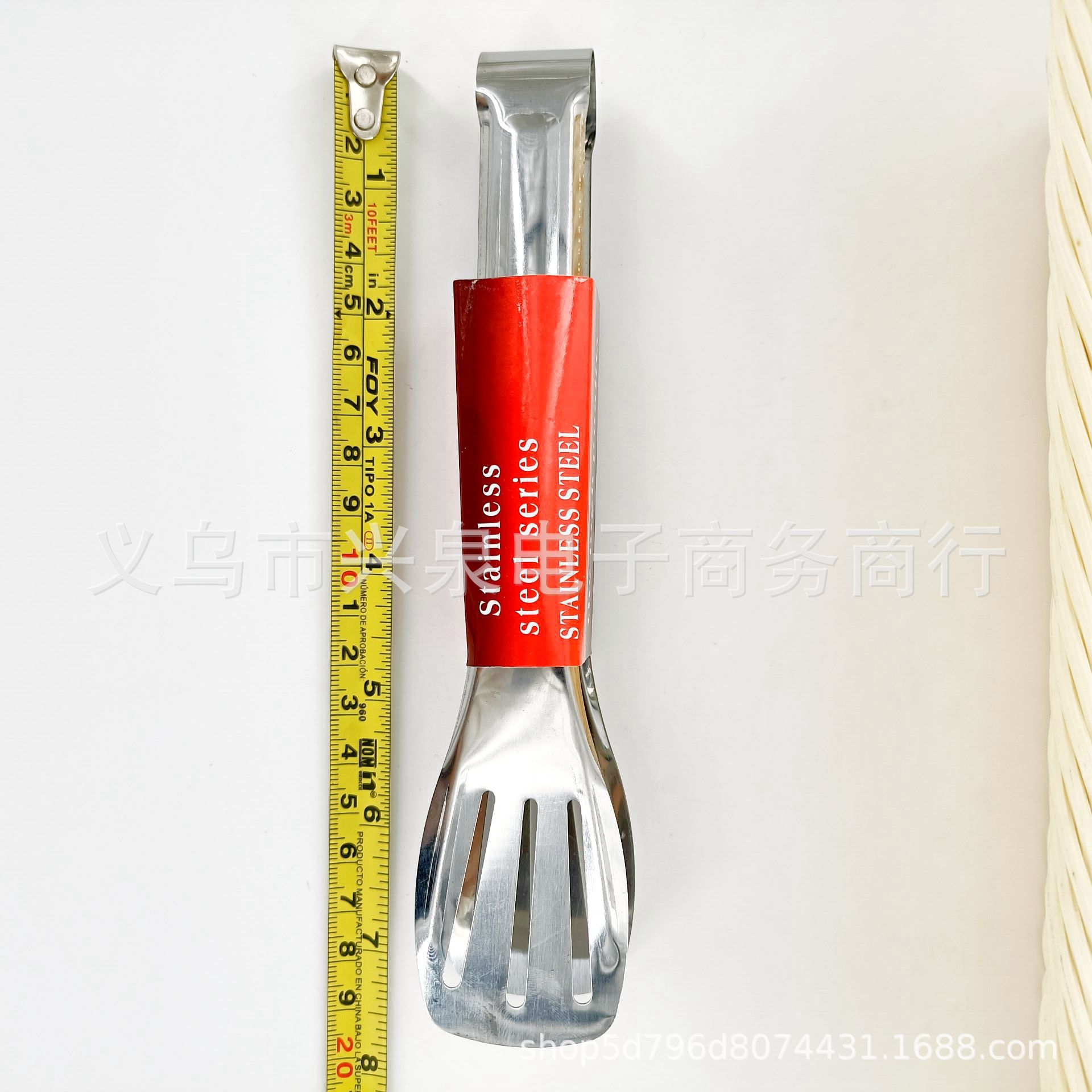 7inch Three-Line Steel Tongs, Food Tongs, Fried Barbecue Tongs, Steak, Steamed Buns, Bread, Barbecue Tongs, One Yuan Department Store