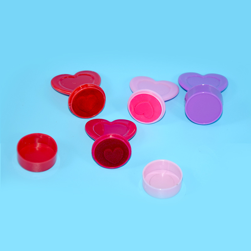 Refillable 4-Color Heart-Shaped Children's Punch Stamp Cartoon Cute Teacher Reward Stamp Planner Stamp Cross-Border Dropshipping