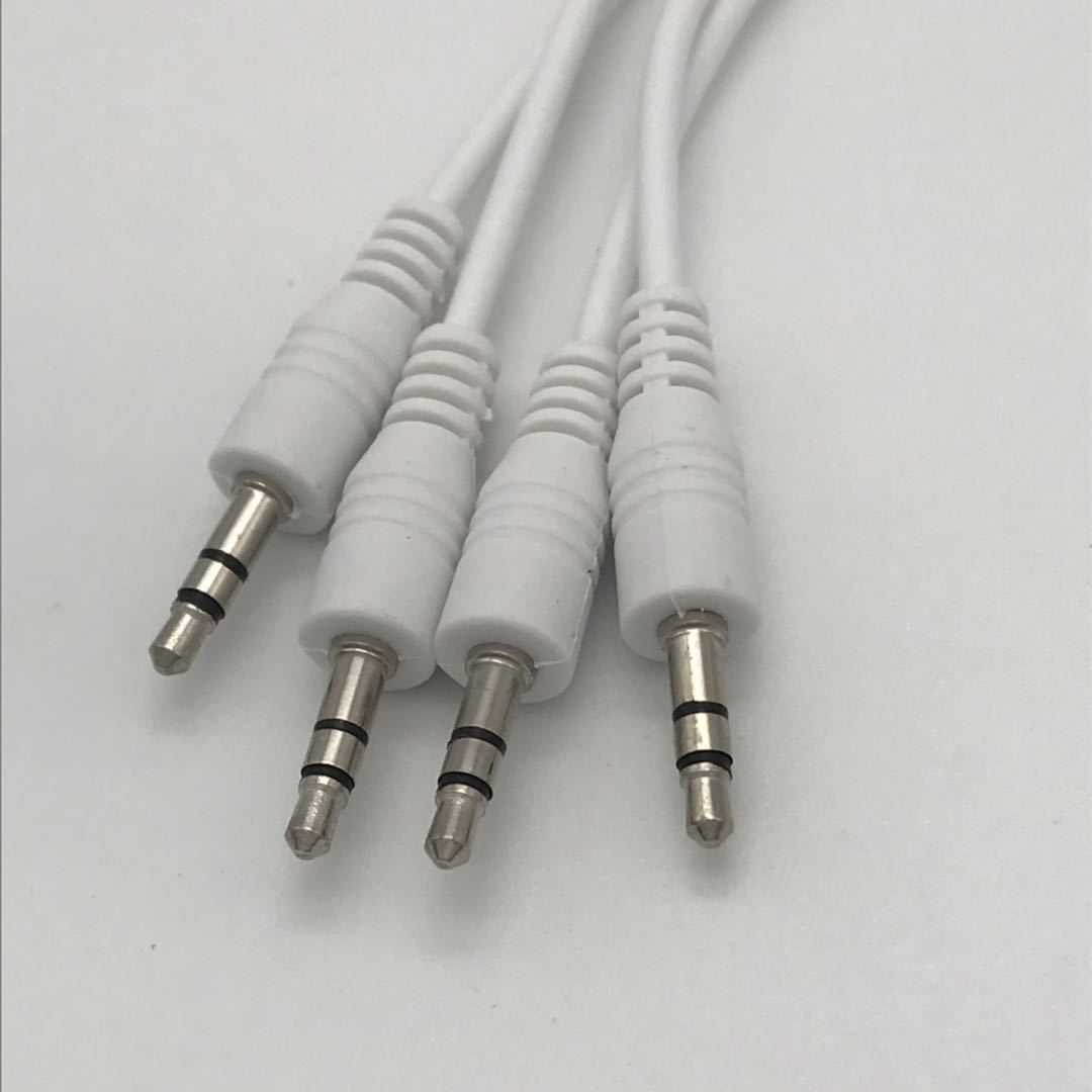 White 25cm pure copper 3.5mm male-to-male dual-channel aux audio cable speaker headset recording and charging cable