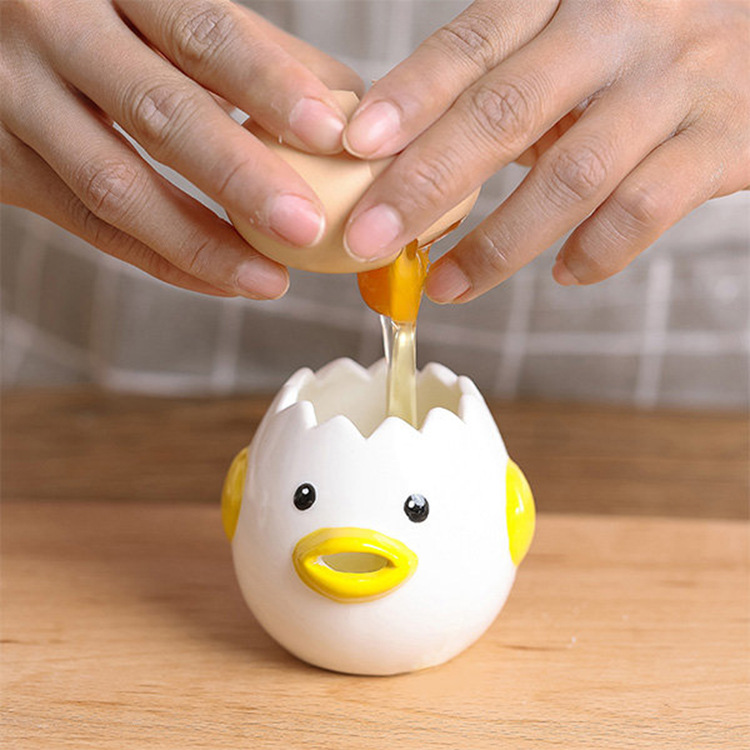 Cute Chick Ceramic Egg White Separator Creative Egg Separator Egg Yolk Protein Separator Filter Baking Tool