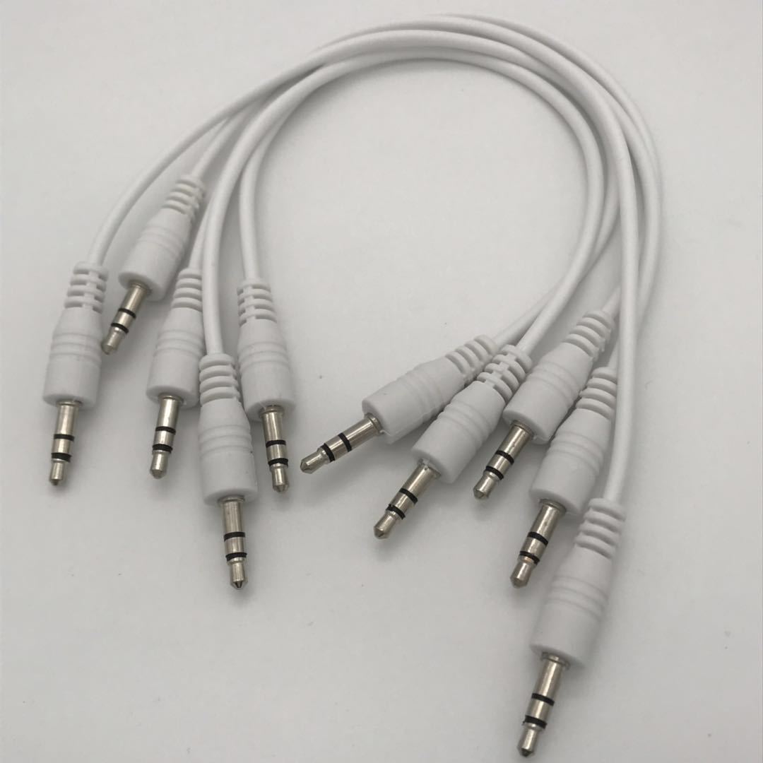 White 25cm pure copper 3.5mm male-to-male dual-channel aux audio cable speaker headset recording and charging cable