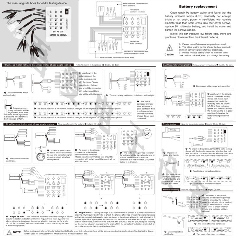 English version car repair electric car controller detector battery tester electric car handle Hall tester