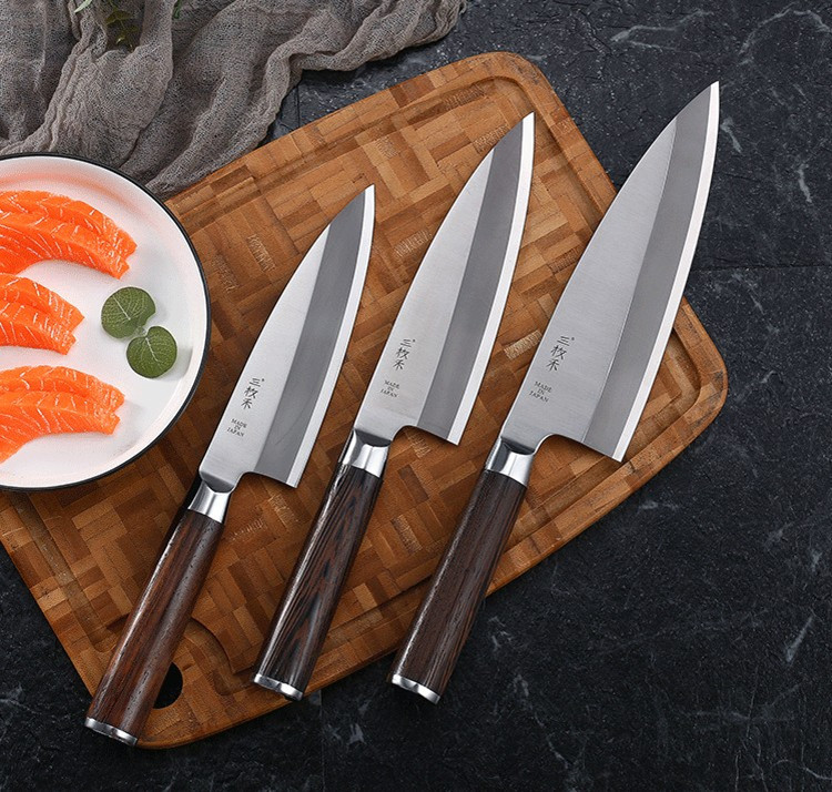 Three Wo Chicken Wings Wood Knife Willow Blade Knife Sushi Knife Salmon Knife Professional Fish Raw Knife Cooking Knife suit