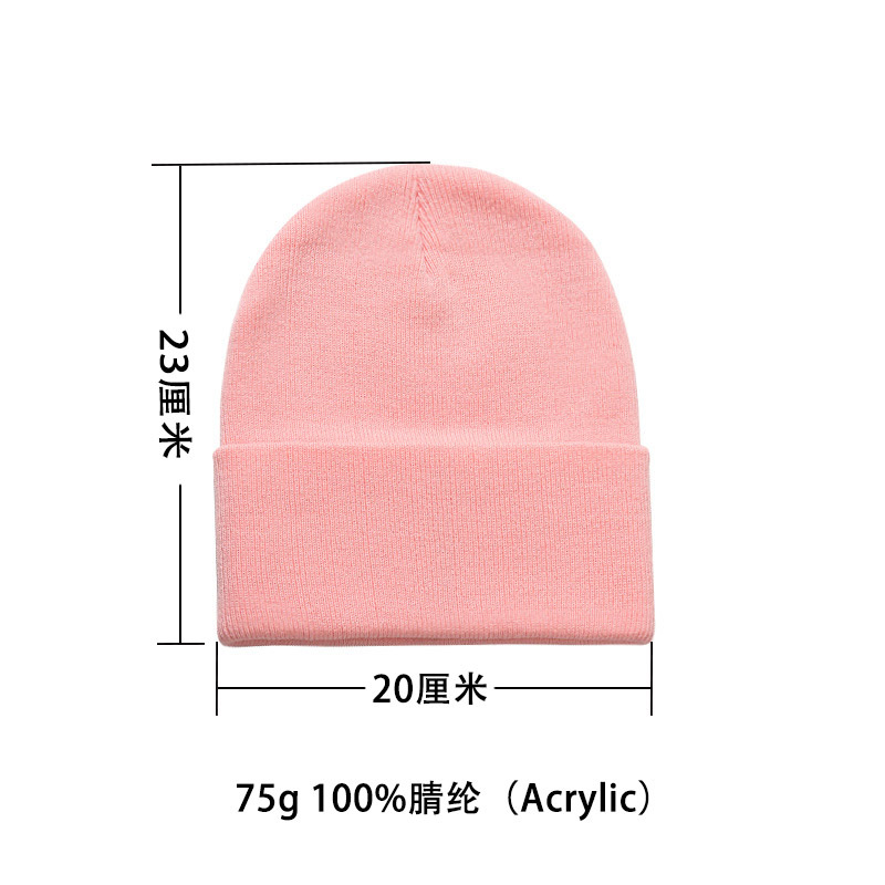 Factory direct men's and women's light plate knitted hat solid color acrylic wool cap Europe and the United States quick sale T Amazon supply